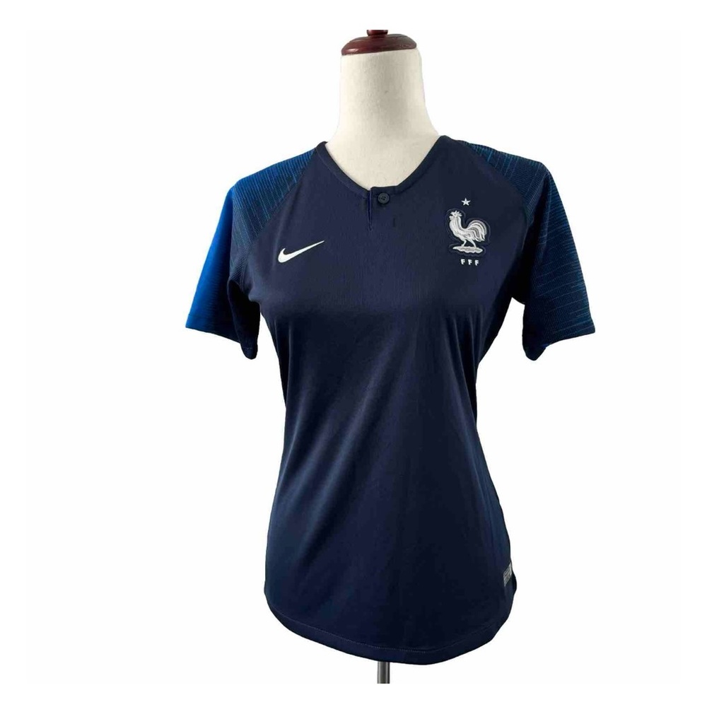 NIKE WOMEN'S FRANCE SOCCER  tee shirt jersey  navy blue size S - Picture 7 of 17